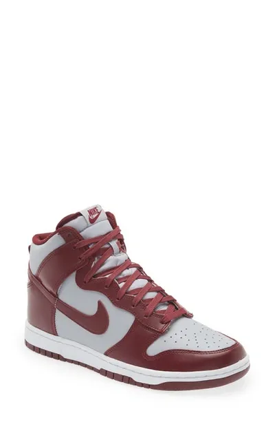 Nike Burgundy & Gray Dunk High Retro High Sneakers In Red