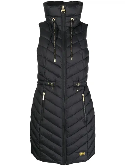 Barbour International Cayman Zipped Padded Gilet In Schwarz