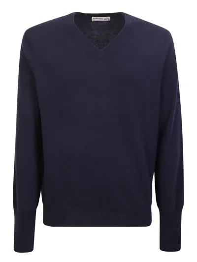 Ballantyne Dark Blue V-neck Pullover