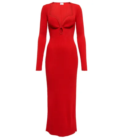 Magda Butrym Body-skimming Long Sleeve Midi Dress Red