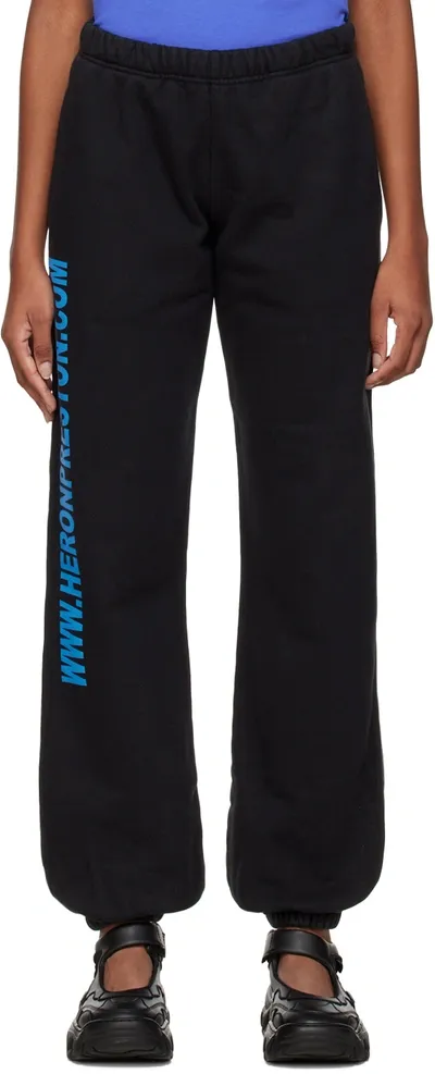 Heron Preston Black Real Estate Lounge Pants In Nero