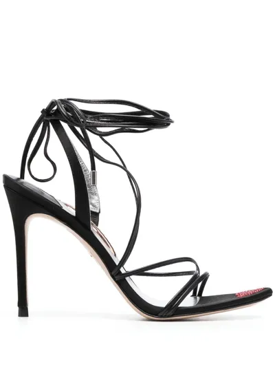 Sophia Webster Amora Tie-detailed Stiletto Sandals In Black Red