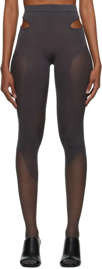 Dion Lee Gray Bodywear Leggings In Pewter