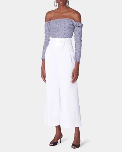 Carolina Herrera High-rise Waist-tie Wide-leg Crop Pants In White