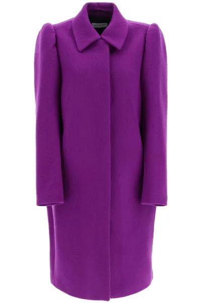 Dries Van Noten Purple Single-breasted Coat