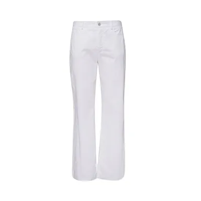 Malo Five-pocket Cotton Wide-leg Trousers In White