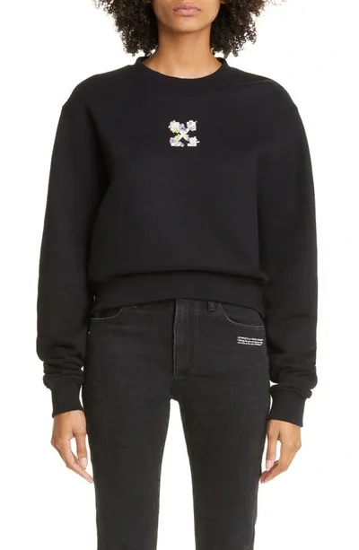 Off-white Arrows-motif Long-sleeve Sweatshirt In Nero