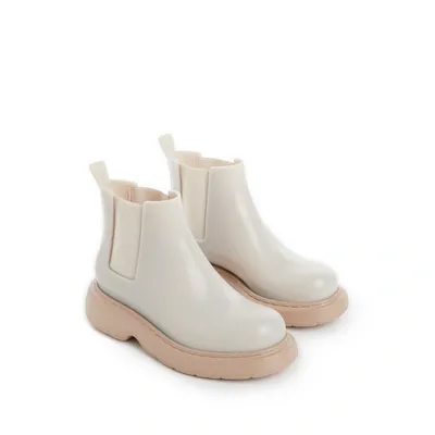 Melissa Shoes Step Chelsea Rain Boot In Cream