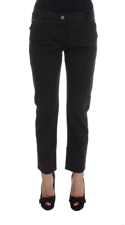 Costume National Black Cotton Capri Cropped Denim Jeans