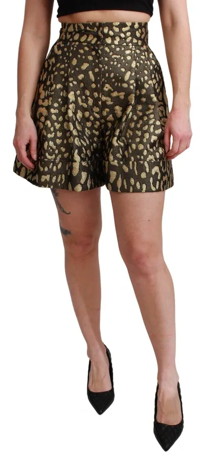 Dolce & Gabbana Black Gold High Waist Mini Cotton Shorts