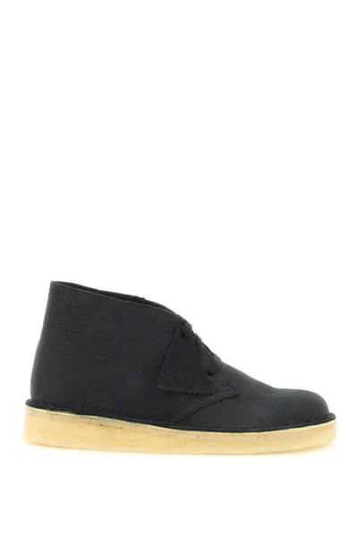 Clarks Originals Desert Coal Lace Up Shoes In Black