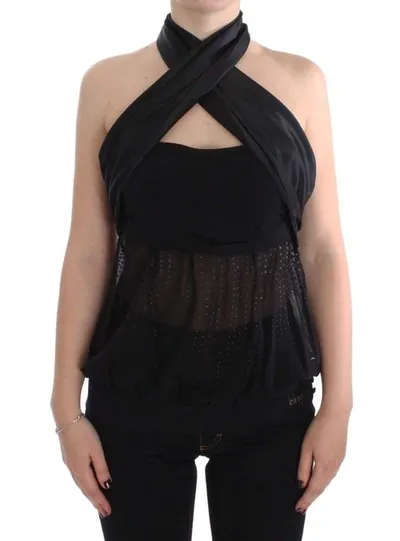 Exte Neck Wrap Top Blouse In Black