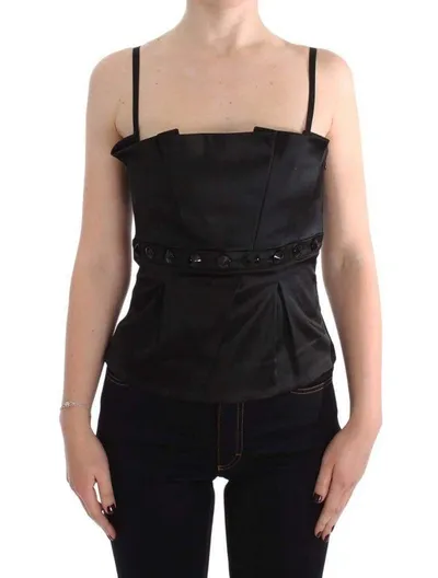 Exte Tank Party Evening Top Blouse In Black