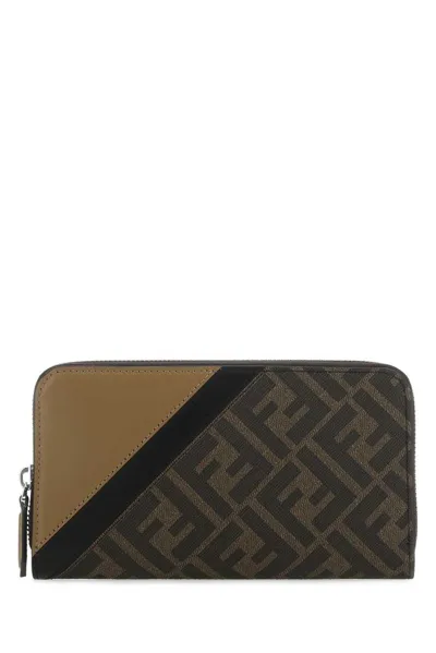 Fendi Monogram Printed Zip Around Wallet In Multi