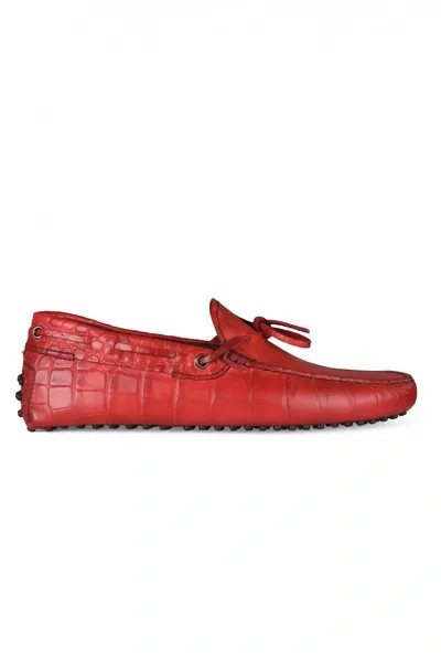 Tod's Leather Loafers In Red