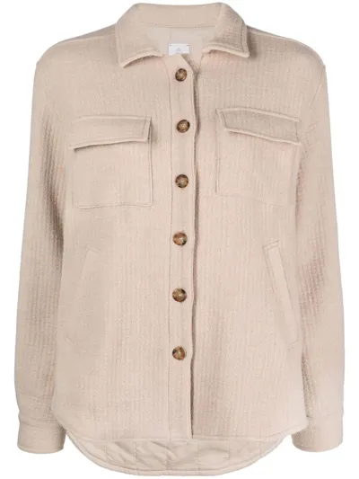 Eleventy Wool Textured Long-sleeve Shirt In Neutrals