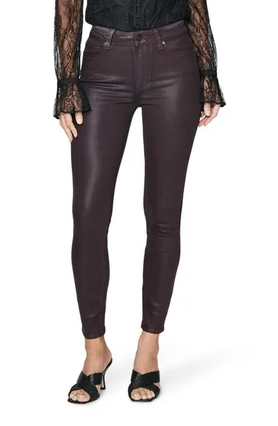 Paige Hoxton Coated High Waist Ankle Skinny Jeans In Multi