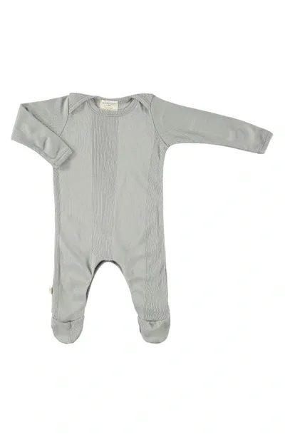 Paigelauren Boys' Variegated Rib Footie - Baby In Gray