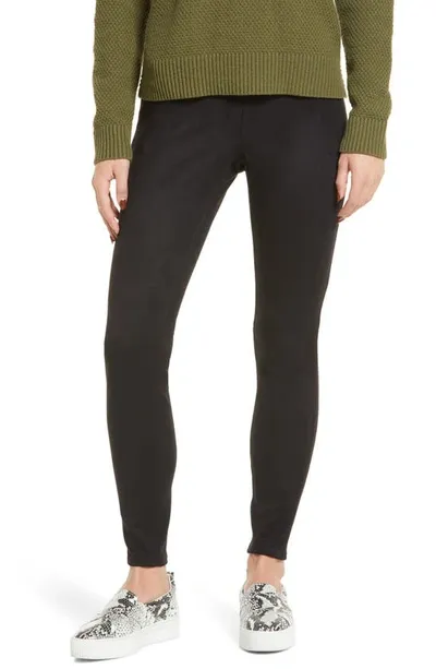 Hue High Waist Microsuede Leggings In Black