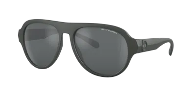 Armani Exchange Man Sunglass Ax4126su In Light Grey Mirror Black