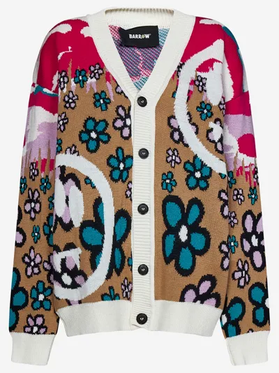 Barrow Jacquard-pattern V-neck Cardigan In Multicolor