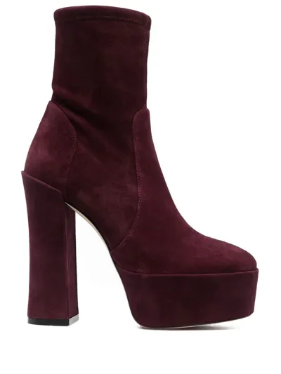 Stuart Weitzman Skyhigh 145 Stuart Platform Boot In Red