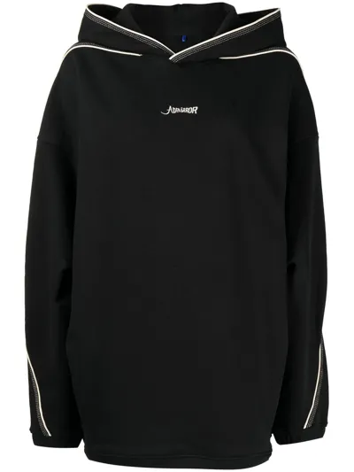 Ader Error Logo-print Cotton Hoodie In Black