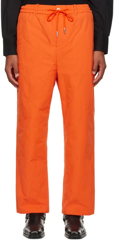 Feng Chen Wang Orange Phoenix Embroidered Trousers