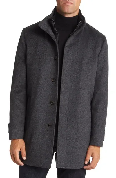 Nordstrom Hudson Bib Insert Wool Car Coat In Grey Phantom Marl