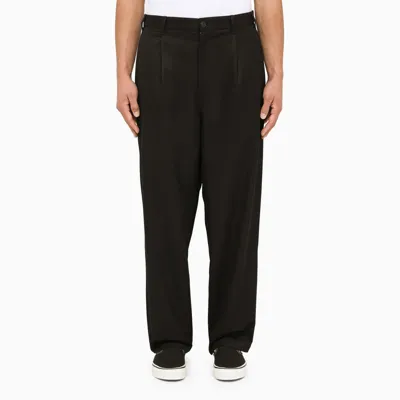 Stussy Volume Pleated Trousers Black Wool Pant With Double Pleats - Volume Pleated Trousers