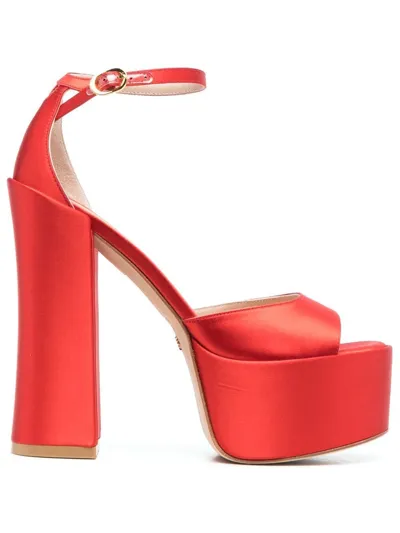 Stuart Weitzman Skyhigh 145mm Platform Sandals In Red