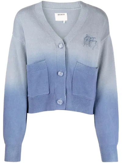 Musium Div. 3d-knit Ombré Cardigan In Blue