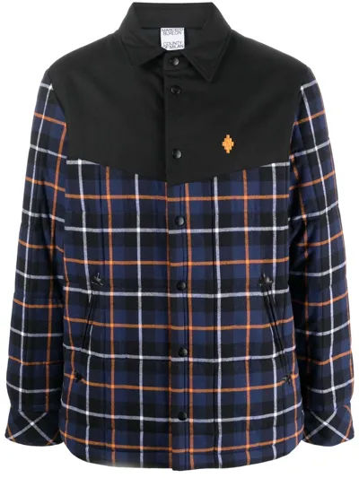 Marcelo Burlon County Of Milan Check-print Padded Shirt Jacket In Blue