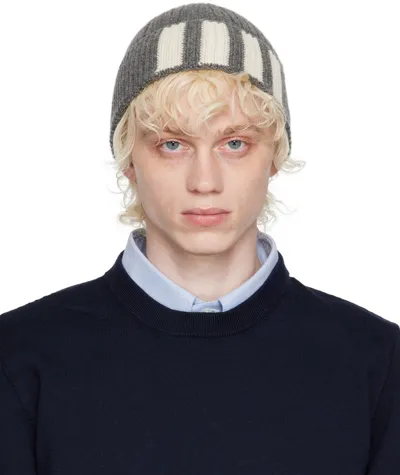 Thom Browne Grey 4-bar Stripe Cashmere Beanie