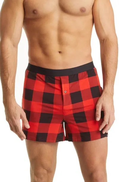 Meundies Knit Boxers In Buffalo Plaid