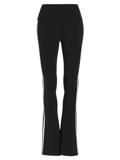 Splits59 Raquel Double-stripe Flare Yoga Pants In Black White