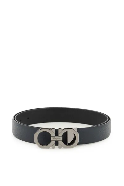 Ferragamo Gancini Logo-plaque Buckle Belt In Multi