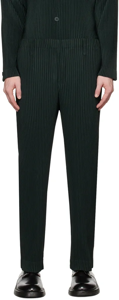 Issey Miyake Green Tailored Pleats 2 Trousers In 67 Dark Green