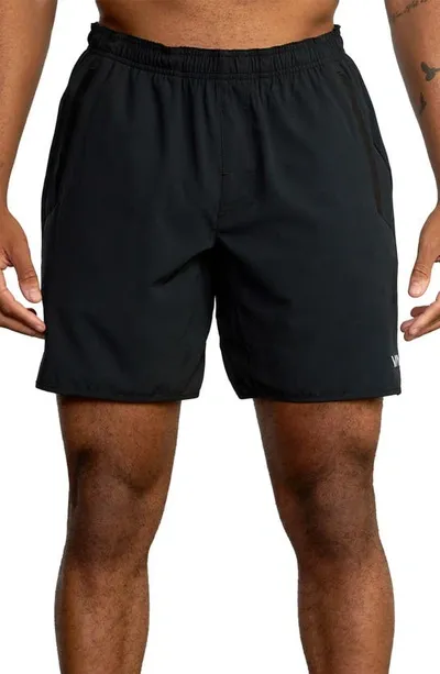 Rvca Yogger Stretch Athletic Shorts In Black