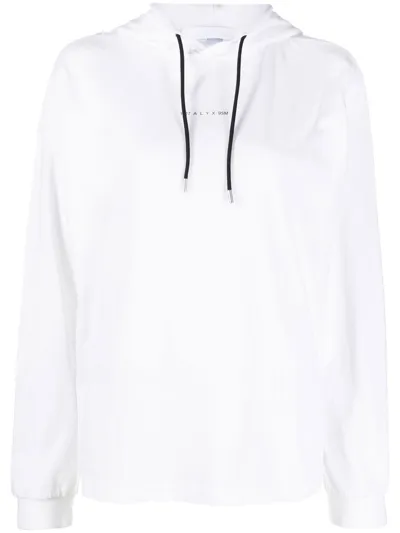 Alyx Logo-print Cotton Hoodie In White