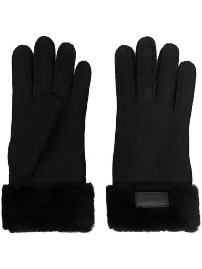 Ugg Logo-patch Gloves In Black