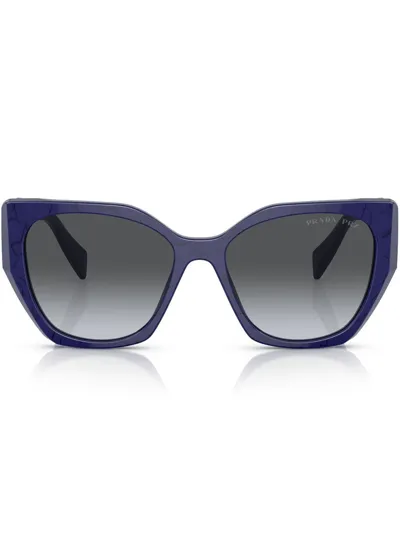 Prada Logo Cat-eye Frame Sunglasses In Blue