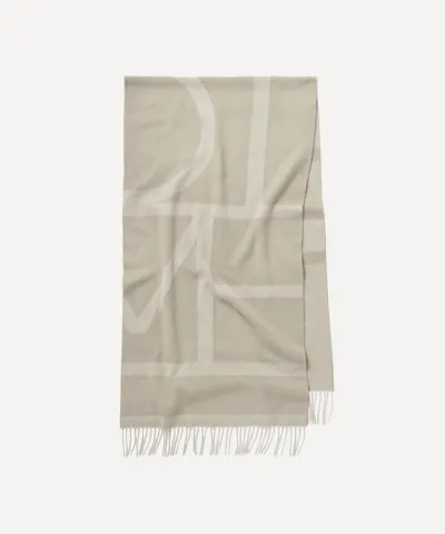 Totême Monogram Jacquard Wool Scarf In Bone