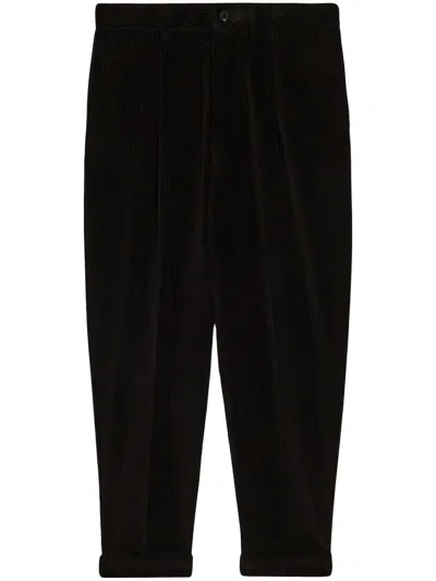 Ami Alexandre Mattiussi Carrot Oversized Trousers In Wool Viscose Canvas Black