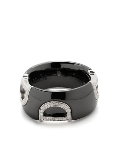 Damiani 18kt White Gold D.icon Diamond Ring In Black