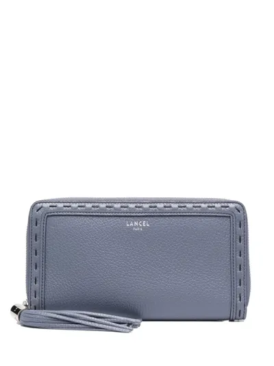 Lancel Leather Top-zip Purse In Blue