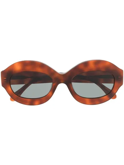 Marni Eyewear Tortoiseshell Round-frame Sunglasses In Brown