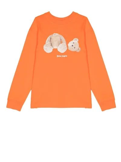 Palm Angels Kids'  Bear Sweatshirt In Orange