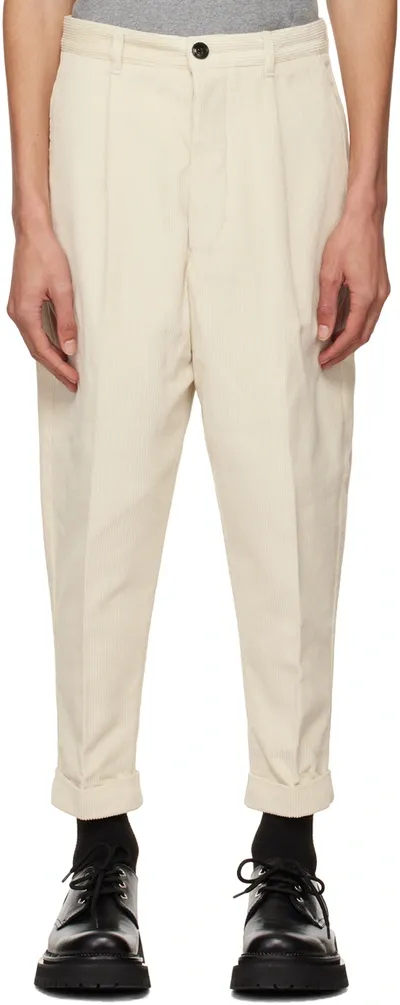 Ami Alexandre Mattiussi Off-white Carrot Oversized Trousers In Neutrals