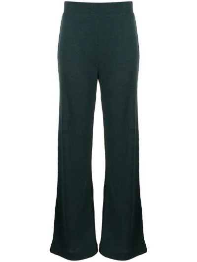 Vince Ribbed Knit Trousers In Green